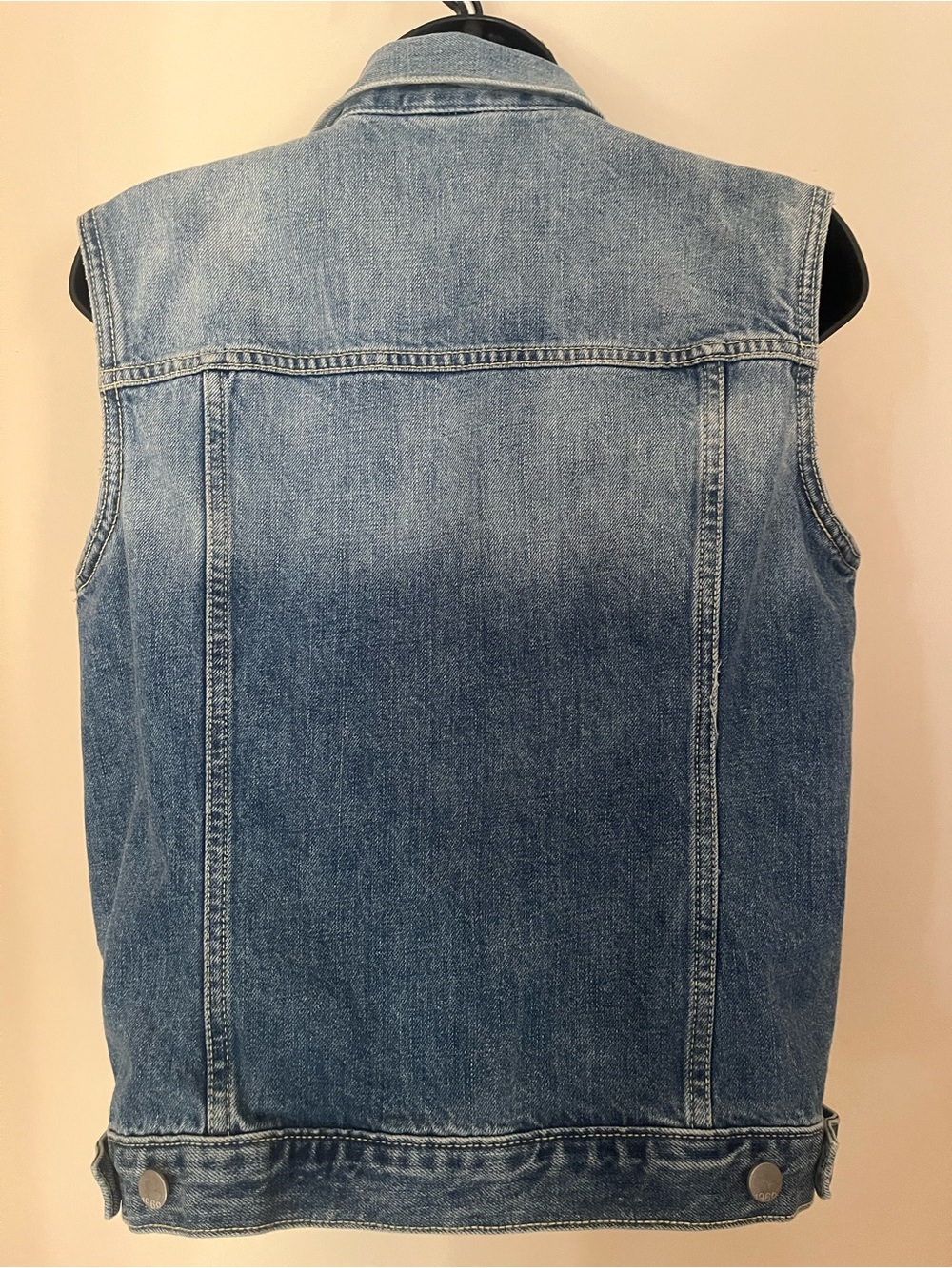 GAP Light Blue Denim Vest - Collared Button-Front - Picture 5 of 6